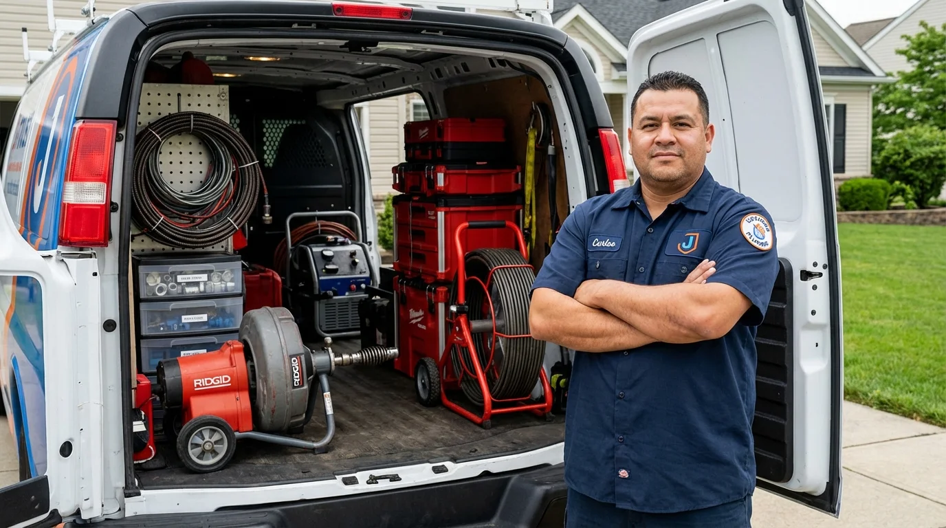Professional drain cleaning equipment and Johns Plumbing LLC plumber in Wilmore